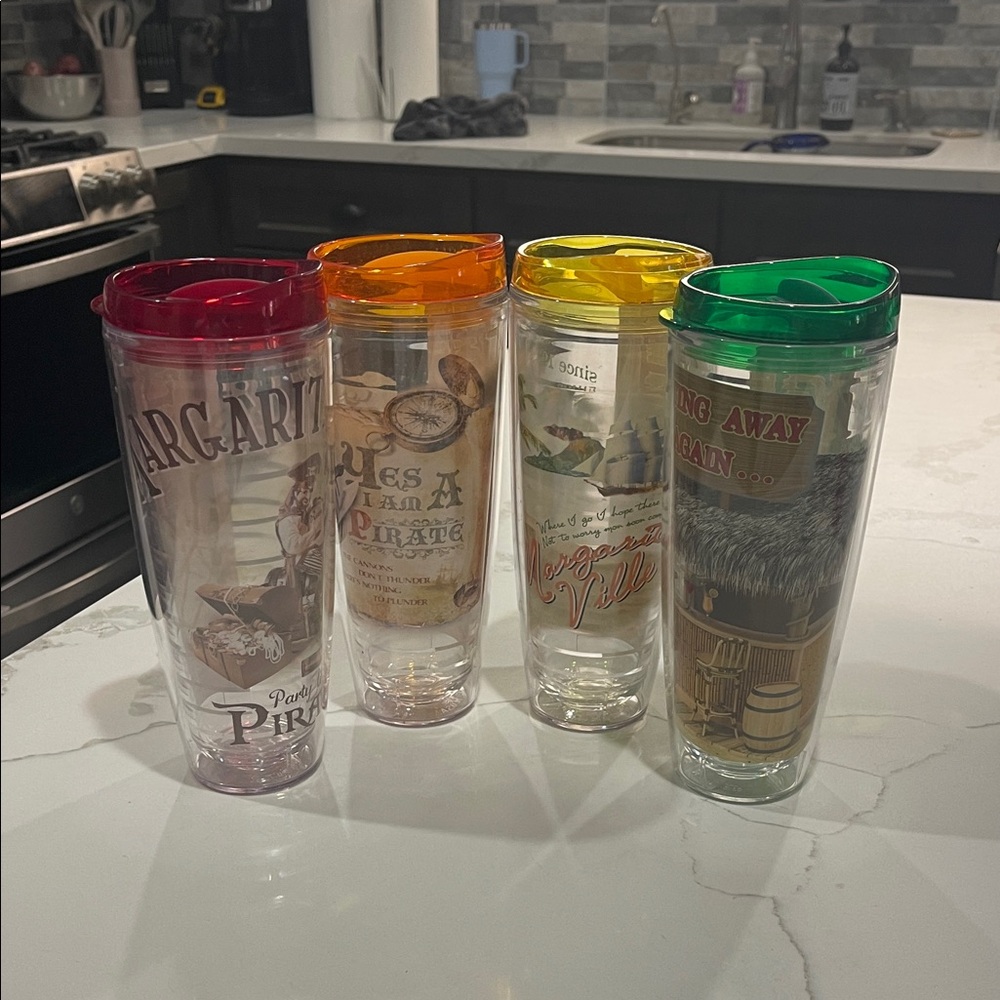 4 *NEW* Margaritaville Jimmy Buffet Cold Drink Tumblers 26 oz.